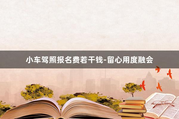 小车驾照报名费若干钱-留心用度融会