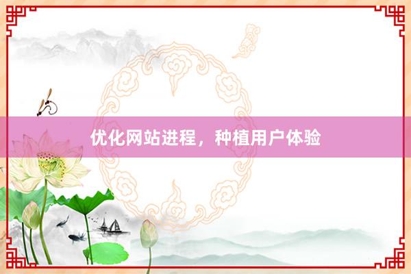 优化网站进程，种植用户体验