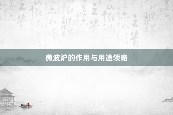 微波炉的作用与用途领略